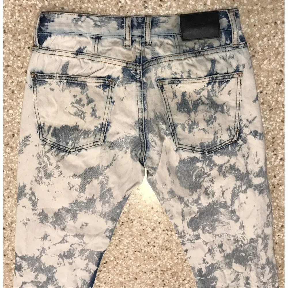 Dope Jeans Mens 28x28 Slim‎ Fit Button Fly 5-Pocket Stretch Flex Denim Blue